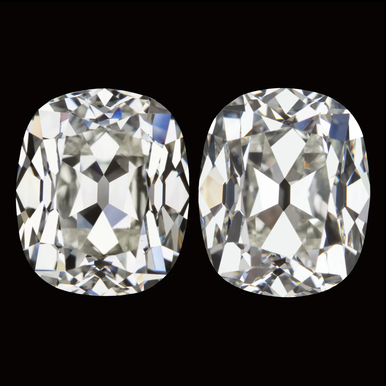 4.42ct OLD MINE CUT DIAMOND STUD EARRINGS GIA CERTIFIED K VS1-SI1 CUSHION 4.5ct