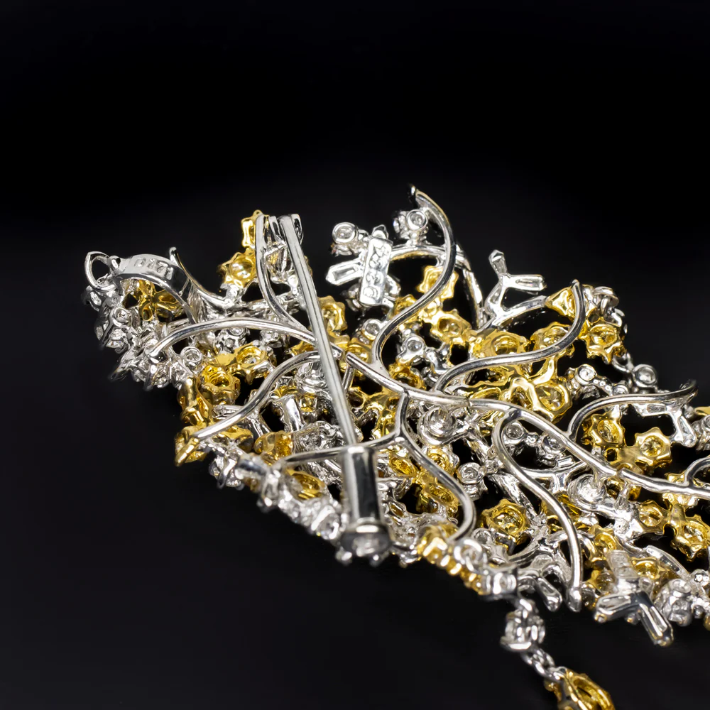 4.5 CARAT DIAMOND CHANDELIER PENDANT BIG 2.7 INCH 18k GOLD FANCY YELLOW NECKLACE - Image 3