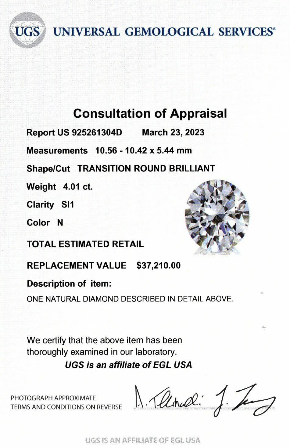 4 CARAT OLD EUROPEAN CUT DIAMOND CERTIFIED N SI1 VINTAGE LOOSE NATURAL ESTATE - Image 3