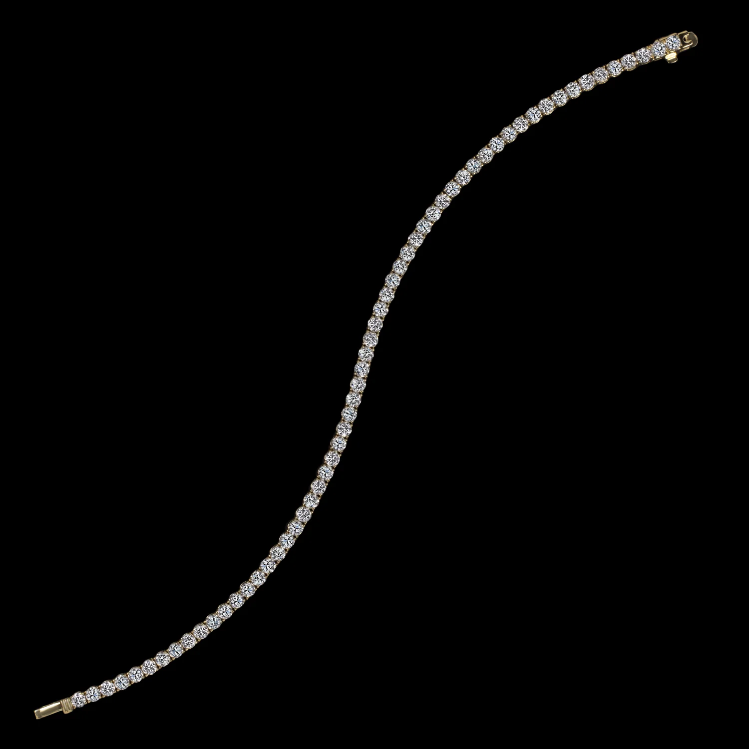5.11ct LAB CREATED IDEAL CUT DIAMOND TENNIS BRACELET CLASSIC 14k YELLOW GOLD 5ct