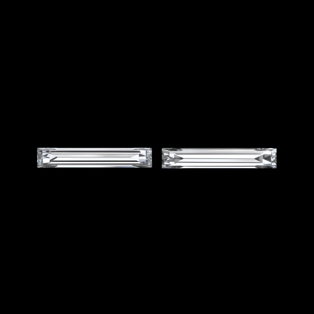 5.3mm LONG BAGUETTE CUT DIAMOND MATCHING PAIR F VS LOOSE ACCENT STONES 0.08ct