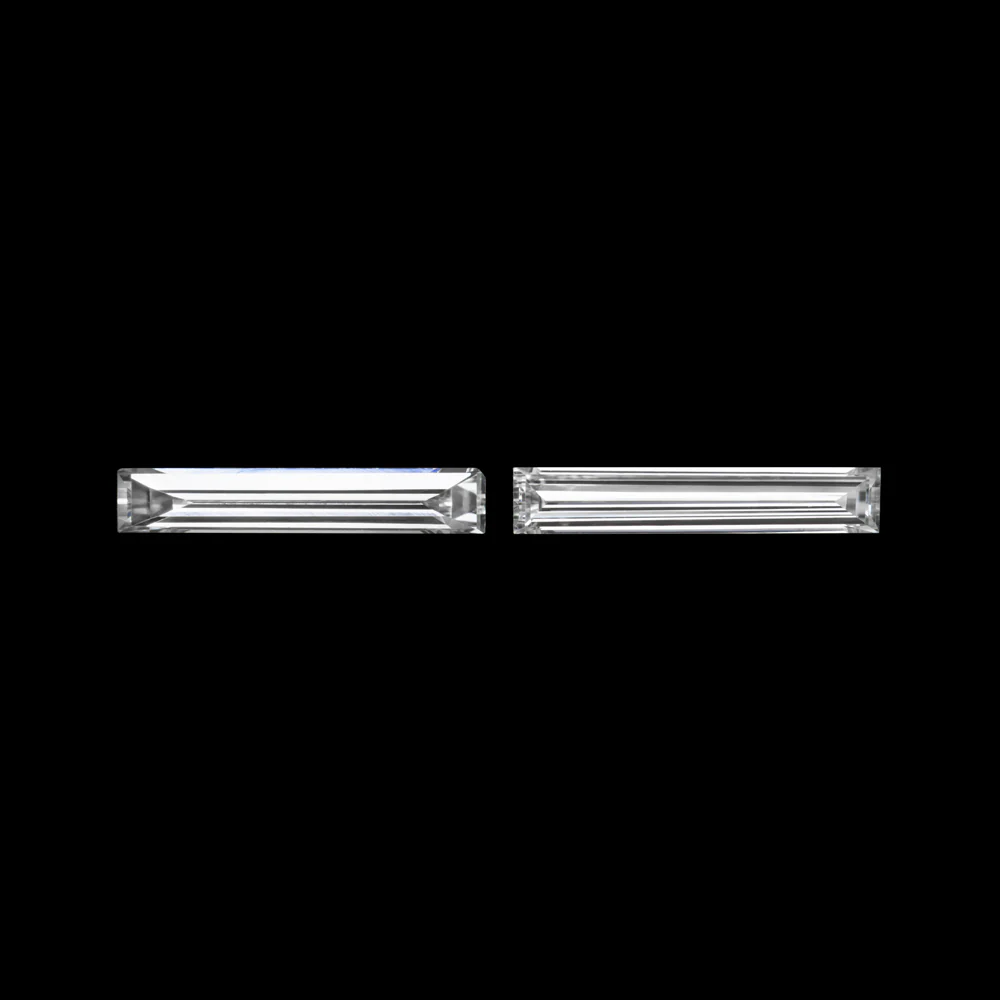 5.3mm LONG BAGUETTE CUT DIAMOND MATCHING PAIR F VS LOOSE ACCENT STONES 0.11ct