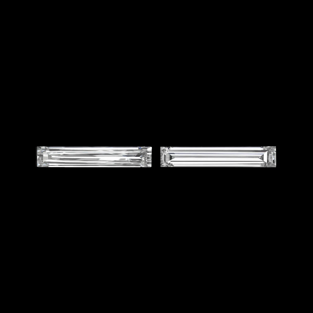 5.6mm LONG BAGUETTE CUT DIAMOND MATCHING PAIR F VS LOOSE ACCENT STONES 0.08ct