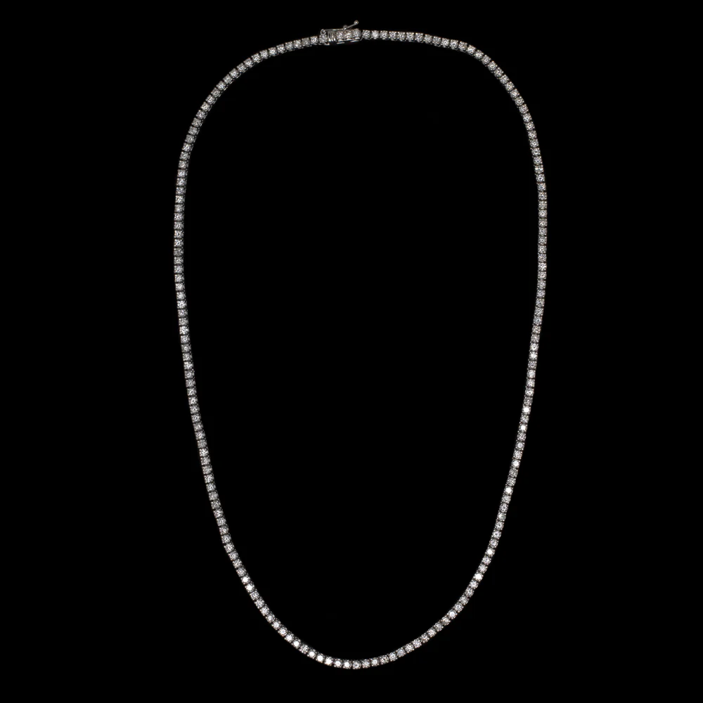5 CARAT NATURAL DIAMOND RIVIERA NECKLACE 14K WHITE GOLD VERY GOOD CUT TENNIS