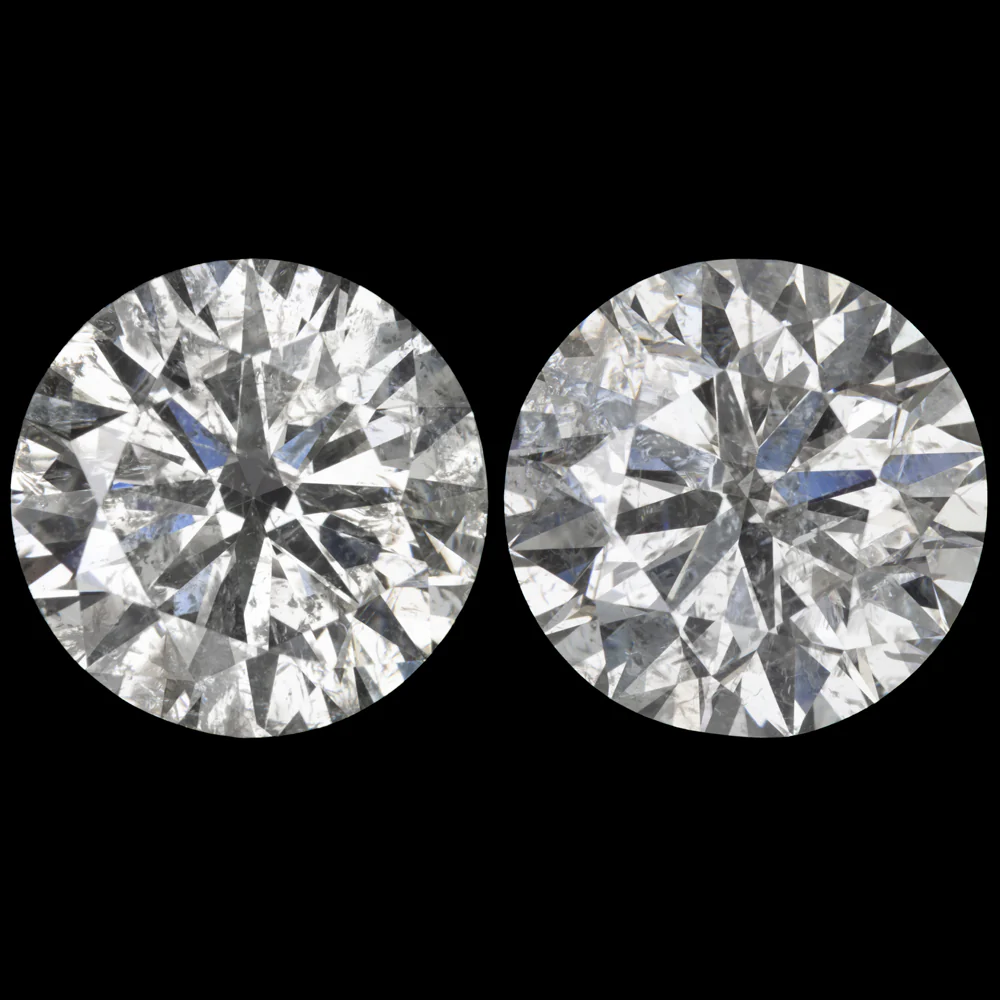 6.15ct DIAMOND STUD EARRINGS VERY GOOD ROUND BRILLIANT CUT NATURAL PAIR 6 CARAT