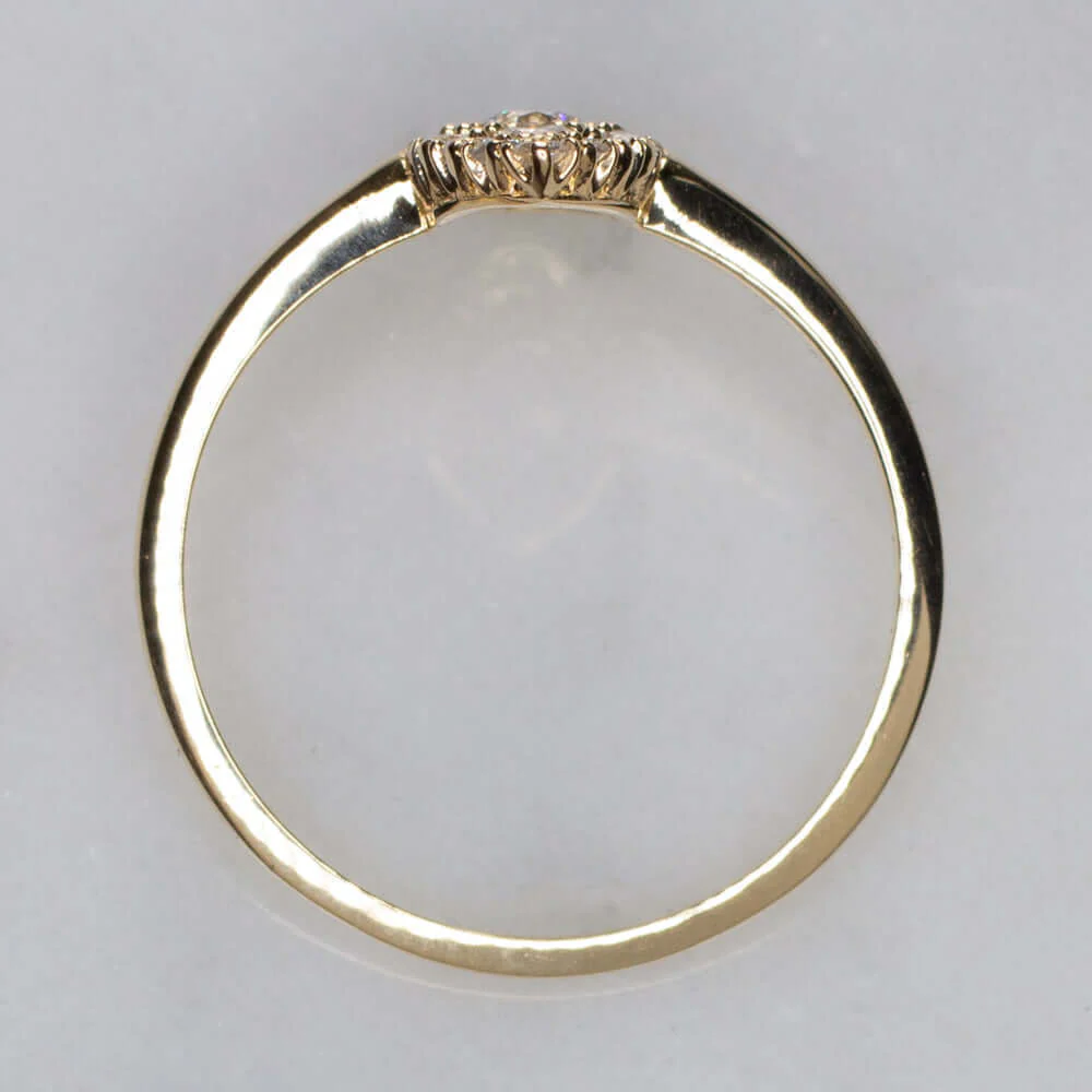 DIAMOND NAVETTE RING 1/2 CARAT VINTAGE STYLE COCKTAIL ENGAGEMENT 10k GOLD - Image 3