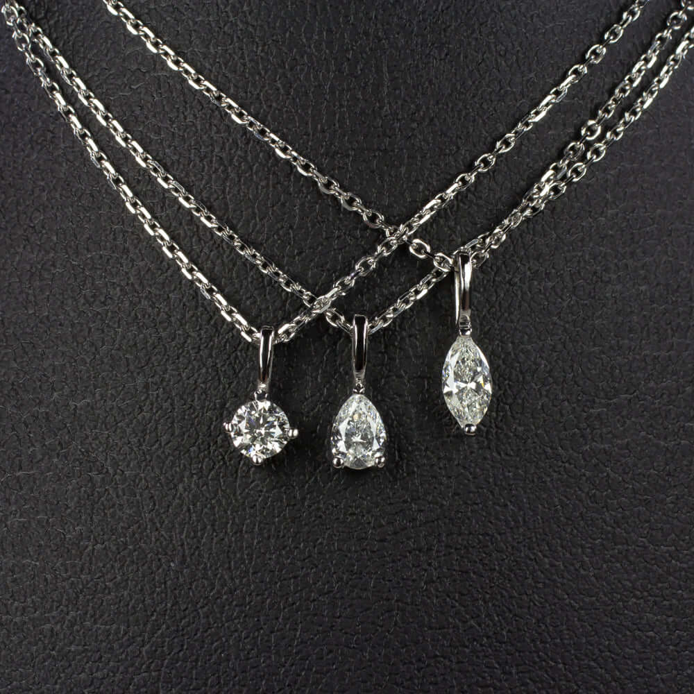 EMERALD SHAPE CUT NATURAL DIAMOND NECKLACE MINIMALIST CHARM PENDANT 14k DAINTY - Image 3