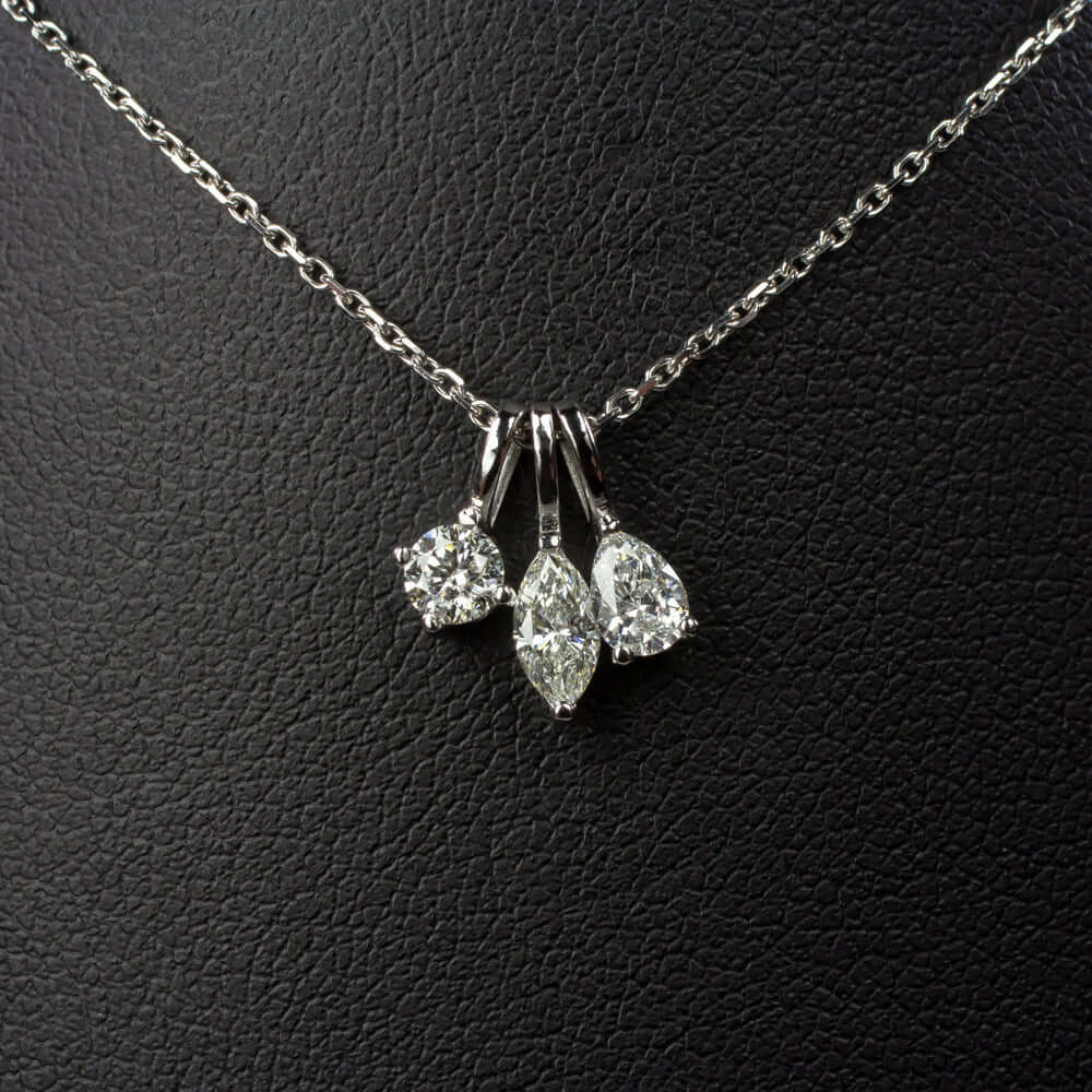 EMERALD SHAPE CUT NATURAL DIAMOND NECKLACE MINIMALIST CHARM PENDANT 14k DAINTY - Image 4