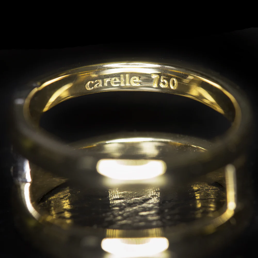 G-H VS DIAMOND 18k YELLOW GOLD DESIGNER COCKTAIL RING DOUBLE BAND WIDE GEOMETRIC - Image 3