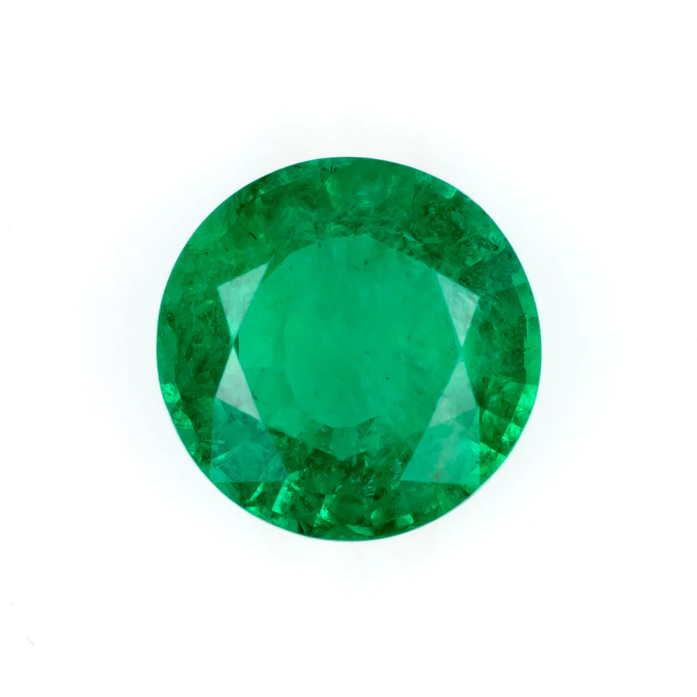 GIA CERTIFIED EMERALD 2.85ct ROUND CUT NATURAL BRIGHT GREEN LOOSE GEMSTONE