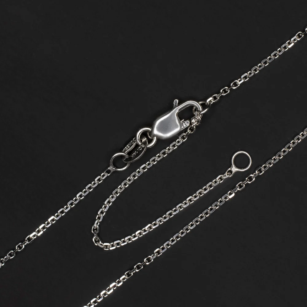 LIGHT BLUE SAPPHIRE PENDANT NECKLACE CUSHION SHAPE BEZEL 14k WHITE GOLD 1.5ct - Image 2