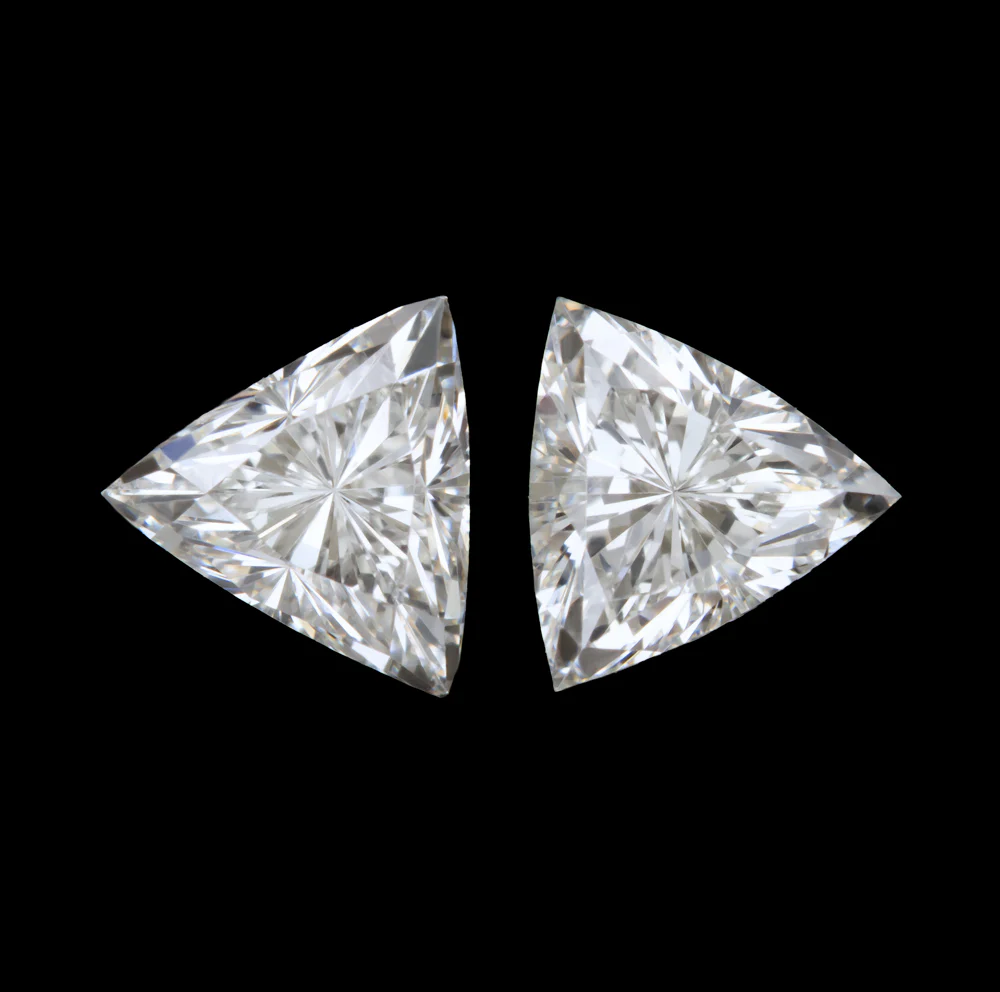 NATURAL DIAMOND TRILLION CUT MATCHING PAIR 0.56ct LOOSE ACCENT STONES I VS 1/2ct