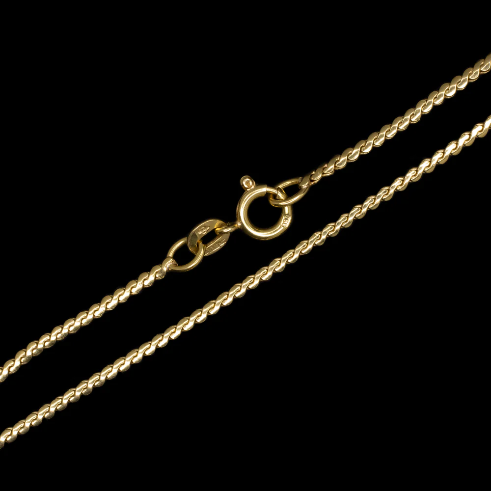 SOLID 18k YELLOW GOLD S LINK CHAIN NECKLACE 23 INCH LONG 1.6mm THIN MENS LADIES - Image 2