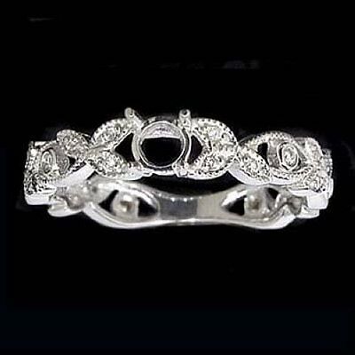 VINTAGE SEMIMOUNT ROUND DIAMOND ENGAGEMENT RING SETTING
