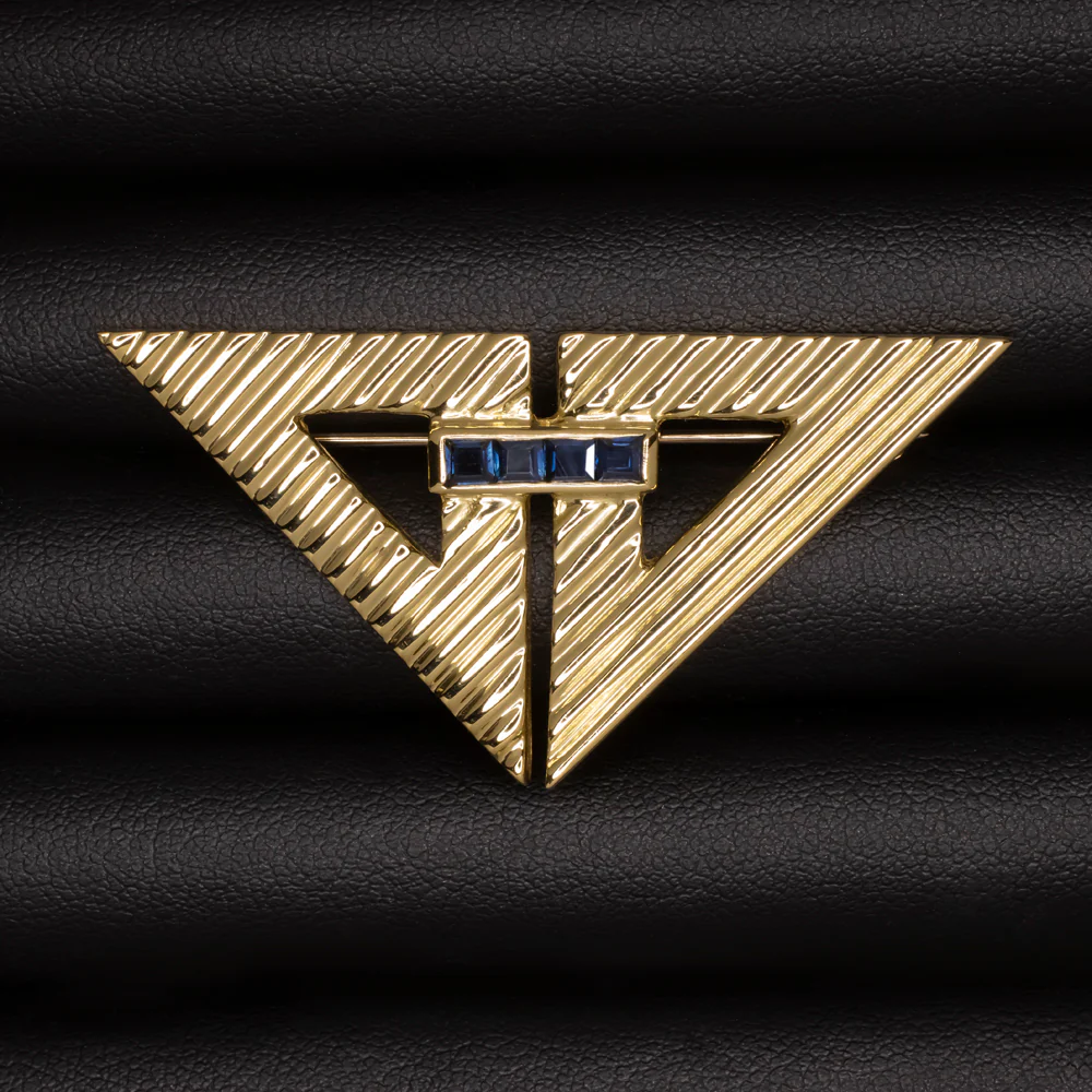 VINTAGE TIFFANY AND CO PIN 13.8gm 18k YELLOW GOLD SAPPHIRE BROOCH PENDANT ESTATE